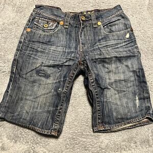 Helix Shorts Mens 34 Blue Denim Jean Shorts Jorts Medium Adult Casual Grunge